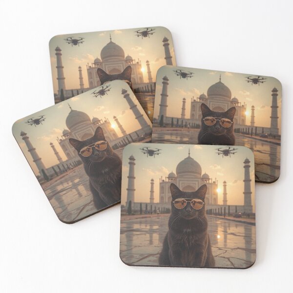 Item preview, Black cat at the retrofuturistic Taj Mahal designed and sold by Hosharu Gaming.