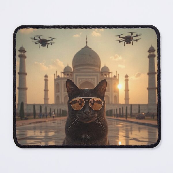 Item preview, Black cat at the retrofuturistic Taj Mahal designed and sold by Hosharu Gaming.