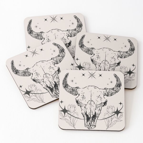 Item preview, Bison Skull and Stars designed and sold by Mad March Hares.