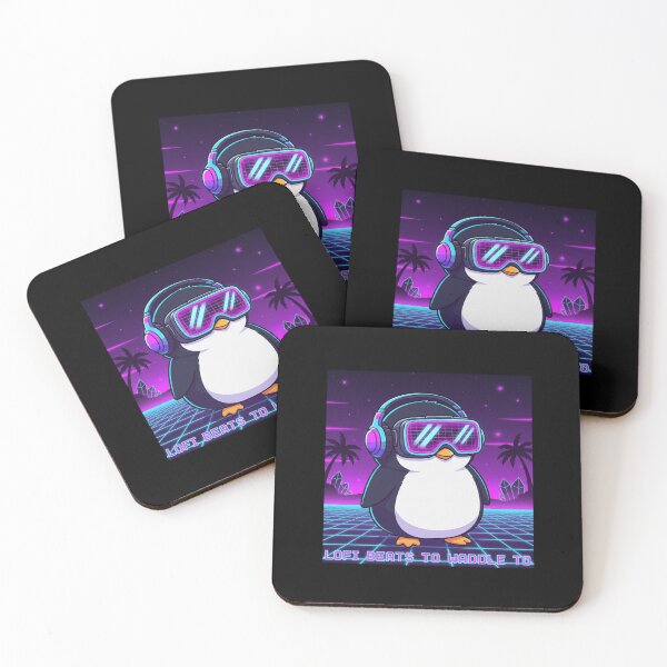 Item preview, Neon Lofi Penguin Chill Waddle Vibes designed and sold by Scorpia67.
