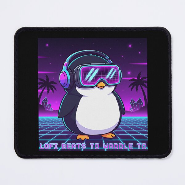 Item preview, Neon Lofi Penguin Chill Waddle Vibes designed and sold by Scorpia67.