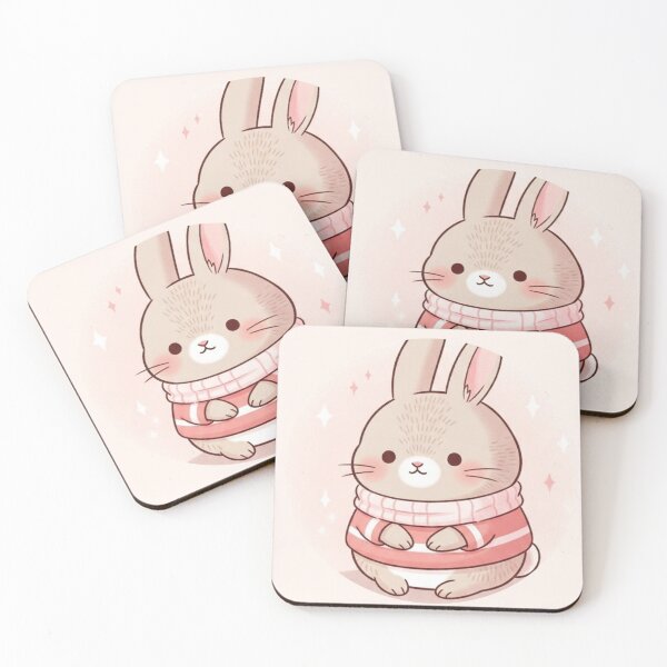 Item preview, Cute Kawaii Bunny in Cozy Sweater – Adorable Pastel Illustration designed and sold by soletstudio.
