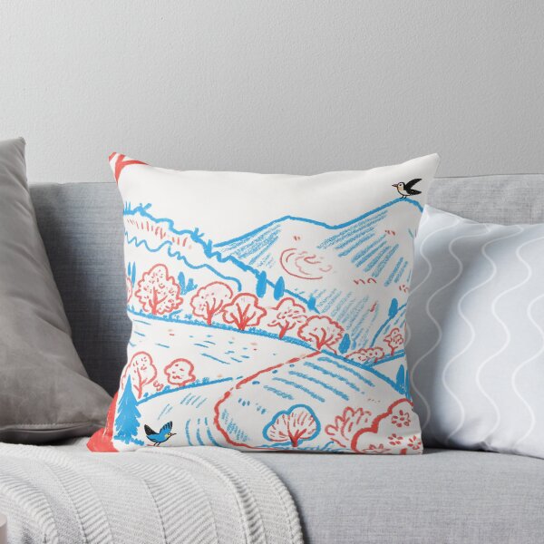 Item preview, Whimsical Mountain Serenity in Crimson and Azure designed and sold by zzz888.