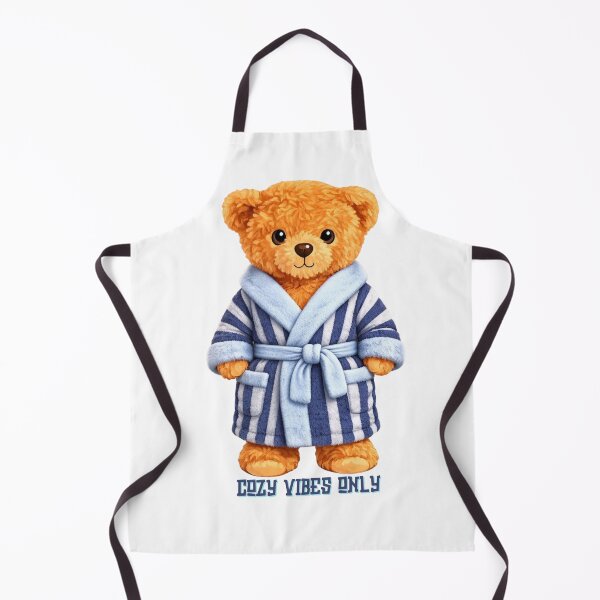 Item preview, Cute Teddy Bear in Blue Striped Bathrobe - Spa Day & Morning Vibes designed and sold by CuteBear87.
