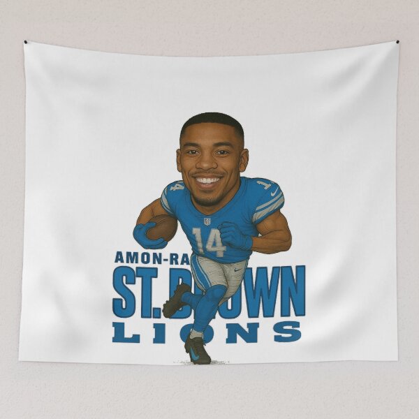 Item preview, Amon-Ra St. Brown Lions #14 Caricature Art designed and sold by TheArtOfCar.