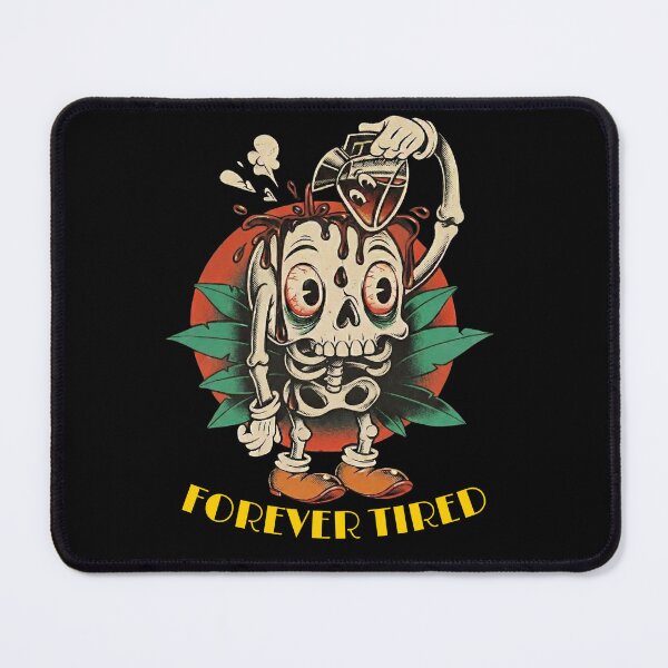 Item preview, Forever Tired - Funny Vintage Skeleton Coffee Cartoon designed and sold by STARLIGHTS.