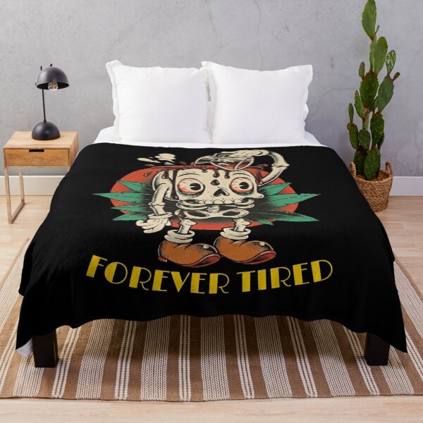 Item preview, Forever Tired - Funny Vintage Skeleton Coffee Cartoon designed and sold by STARLIGHTS.