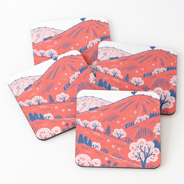 Item preview, Vibrant Songbird on Crimson Blooming Hills designed and sold by zzz888.