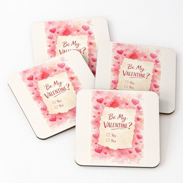 Item preview, Be My Valentine – Romantic Watercolor Heart Valentine Proposal Illustration designed and sold by The Uphaar Store.