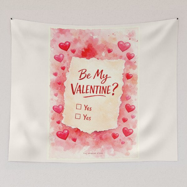 Item preview, Be My Valentine – Romantic Watercolor Heart Valentine Proposal Illustration designed and sold by The Uphaar Store.