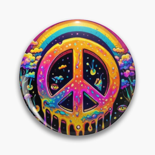 Item preview, Dripping Peace Symbol – Psychedelic Rave Mushroom Art designed and sold by House-of-Roc.