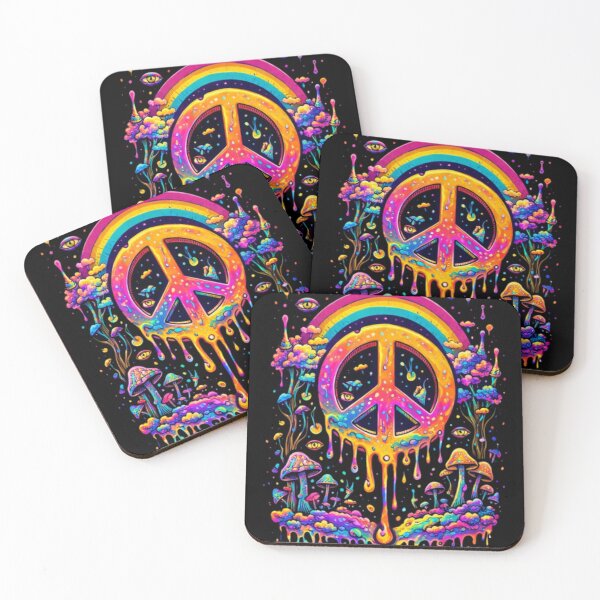 Item preview, Dripping Peace Symbol – Psychedelic Rave Mushroom Art designed and sold by House-of-Roc.