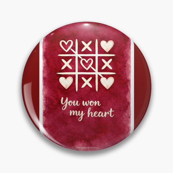 Item preview, You Won My Heart – Romantic Watercolor Tic Tac Toe Love Illustration designed and sold by The Uphaar Store.