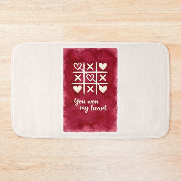 Item preview, You Won My Heart – Romantic Watercolor Tic Tac Toe Love Illustration designed and sold by The Uphaar Store.