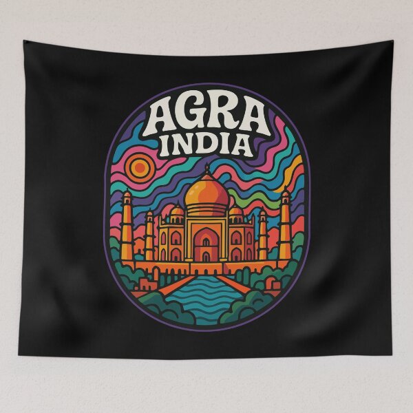 Item preview, Agra Taj Mahal India Trippy designed and sold by TomFrontierArt.