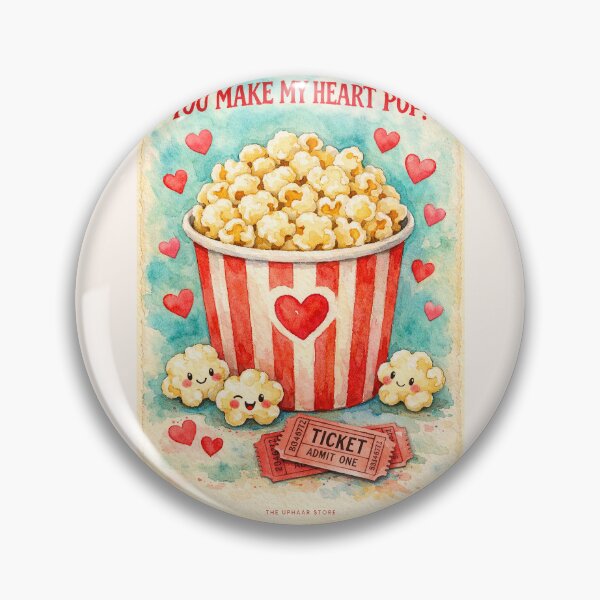 Item preview, You Make My Heart Pop – Cute Watercolor Popcorn Love Valentine Illustration designed and sold by The Uphaar Store.