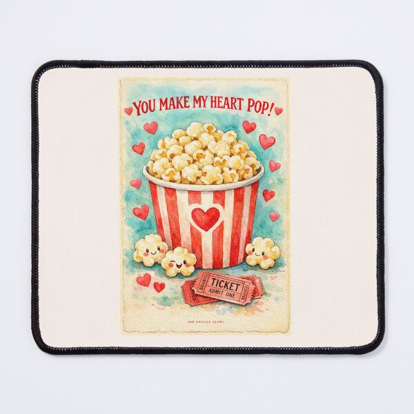 Item preview, You Make My Heart Pop – Cute Watercolor Popcorn Love Valentine Illustration designed and sold by The Uphaar Store.