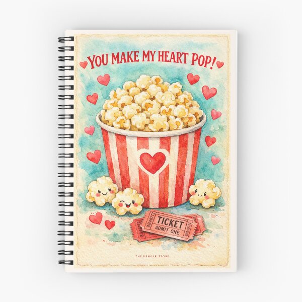Item preview, You Make My Heart Pop – Cute Watercolor Popcorn Love Valentine Illustration designed and sold by The Uphaar Store.