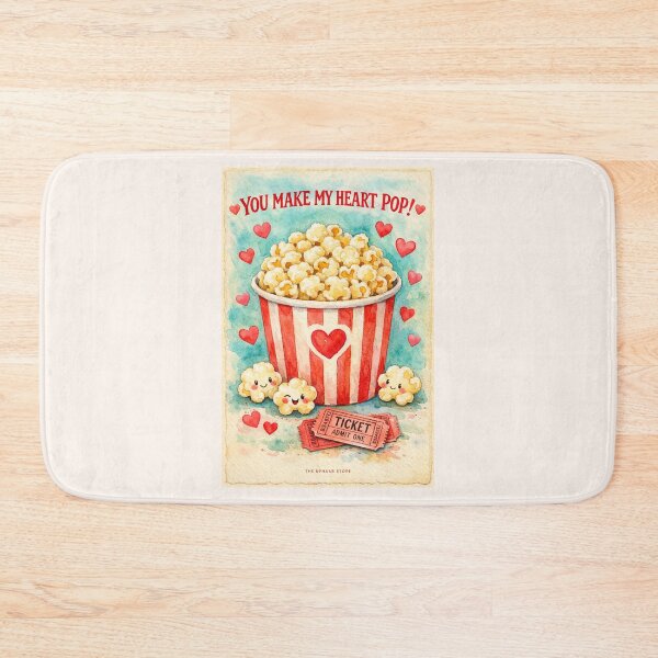 Item preview, You Make My Heart Pop – Cute Watercolor Popcorn Love Valentine Illustration designed and sold by The Uphaar Store.