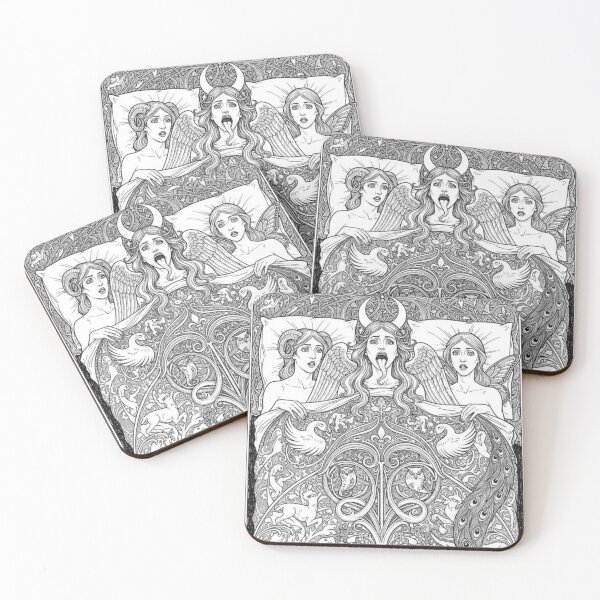 Item preview, Mythic Sapphic Tarot-style Line Art 3 designed and sold by NickWhittleArt.