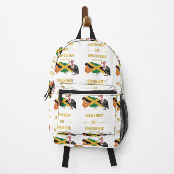 Item preview, Chicken Merry, But Hawk Deh Near - Jamaican Proverb Art designed and sold by Proverbculture.