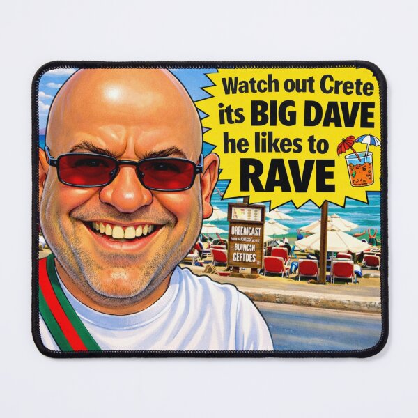 Item preview, Watch Out Crete – Funny Holiday Rave Comic Poster Art designed and sold by GarnerSupplyCo.