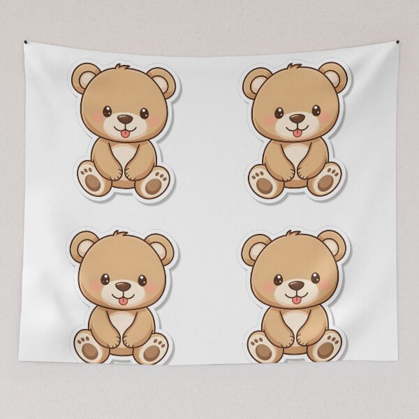 Item preview, Cute Sitting Teddy Bear Sticker designed and sold by Teewave-Ashish.