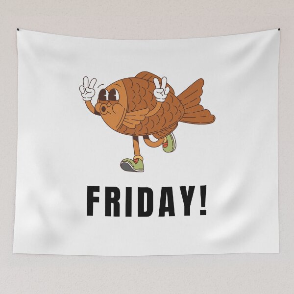 Item preview, Funny Friday Fish – Cute Running Fish Celebrating Friday designed and sold by JustFunnyStuff.