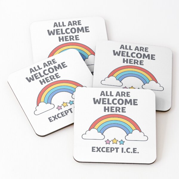 Item preview, All Are Welcome Here Except I.C.E. Immigration Rights Social Justice Progressive Activist designed and sold by SofenArt.