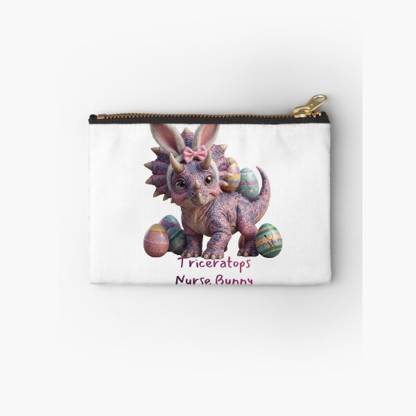 Item preview, Cute Triceratops Nurse Bunny with Easter Eggs designed and sold by Anastasiia Yurevych.
