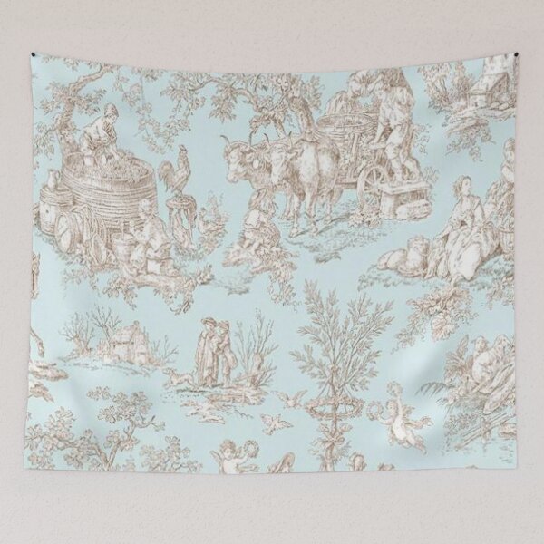 Item preview, French Country Toile Blue designed and sold by Kristina  Sale.