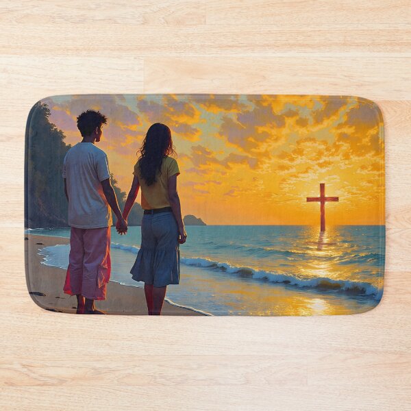 Item preview, Christian Couple at Sunset - Cross and the Sea designed and sold by Pastor Reeves Studio.