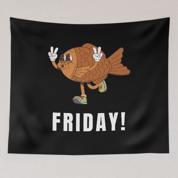 Item preview, Funny Friday Fish – Cute Running Fish Celebrating Friday designed and sold by JustFunnyStuff.