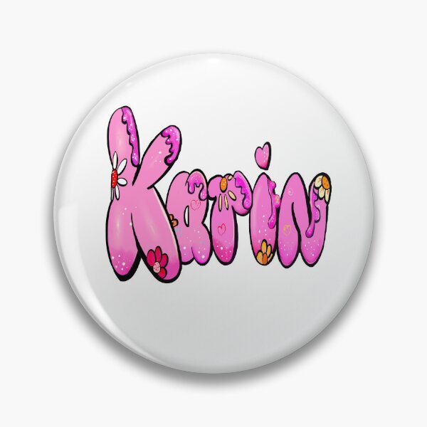 Item preview, Karin Name - Personalized (Personalised) Pink Bubble Letters Daisy Flowers Aesthetic designed and sold by Artonmytee.