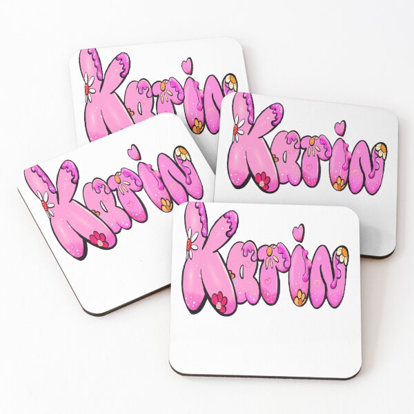 Item preview, Karin Name - Personalized (Personalised) Pink Bubble Letters Daisy Flowers Aesthetic designed and sold by Artonmytee.