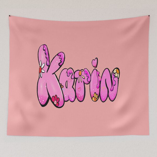 Item preview, Karin Name - Personalized (Personalised) Pink Bubble Letters Daisy Flowers Aesthetic designed and sold by Artonmytee.