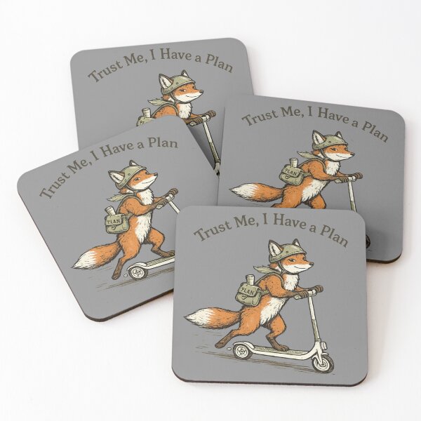 Item preview, Trust Me, I Have a Plan – Funny Fox on Scooter Design designed and sold by PrintHorizonD.