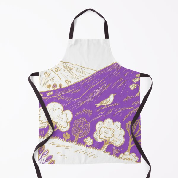 Item preview, Whimsical Golden Birds on Purple Peaks designed and sold by zzz888.