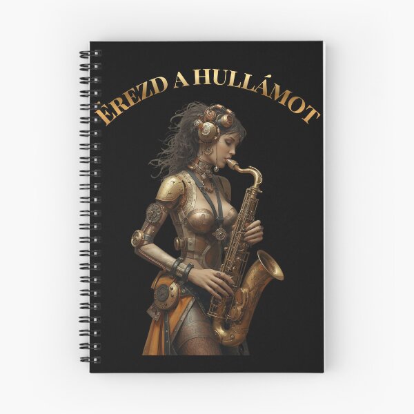 Item preview, Feel the Wave – Steampunk Saxophone Lady T-Shirt, Version in Hungarian Language (Érezd a hullámot) designed and sold by VerneCollection.