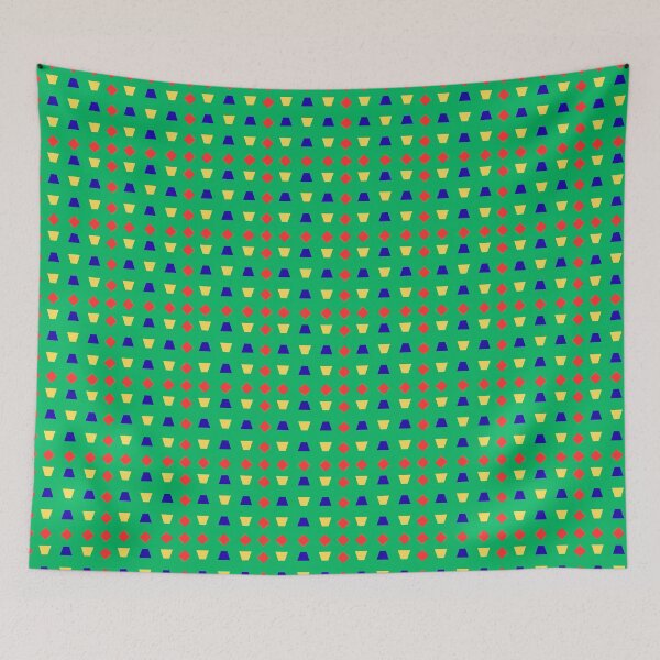 Item preview, Multi Coloured Polygons on Green background pattern designed and sold by fev-rocks.