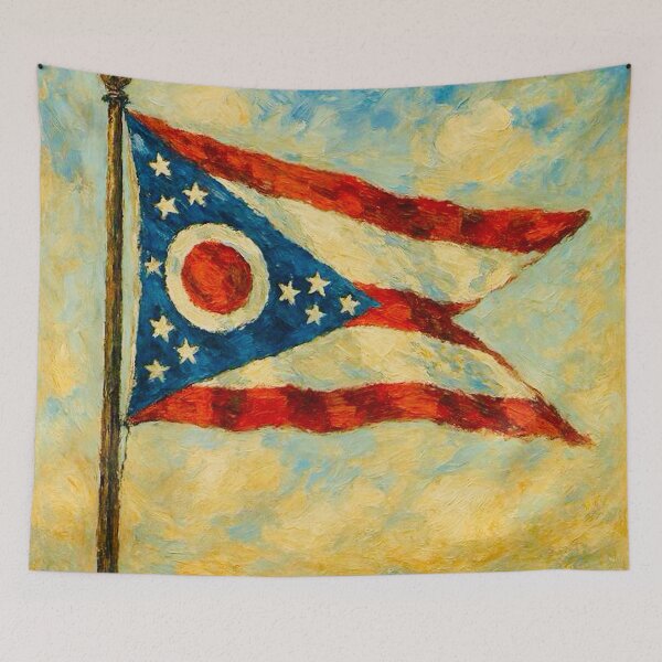 Item preview, Ohio State Flag designed and sold by TinCatOutPost.