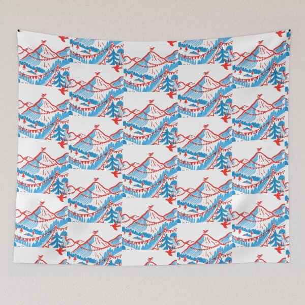 Item preview, Whimsical Mountain Festival with Red Birds designed and sold by zzz888.