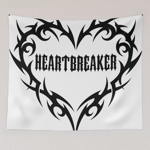 Item preview, Heartbreaker Neo Tribal Y2K Black Tattoo Heart designed and sold by DigitalAnnaBanana.