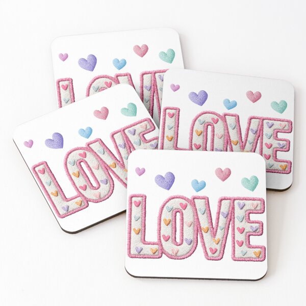 Item preview, Chenille LOVE Hearts Patch designed and sold by M&A Design House.