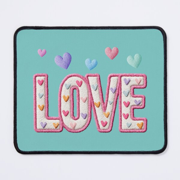 Item preview, Chenille LOVE Hearts Patch designed and sold by M&A Design House.