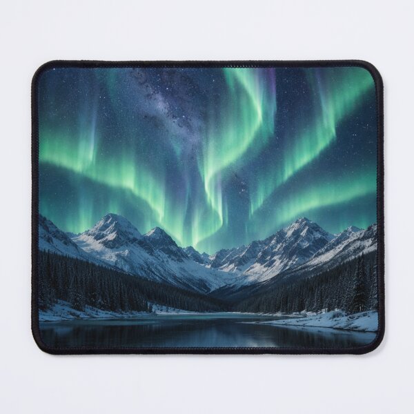 Item preview, Northern Lights over Snowy Mountains designed and sold by JuViRo.