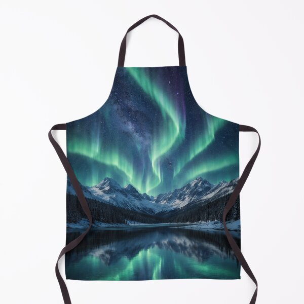 Item preview, Northern Lights over Snowy Mountains designed and sold by JuViRo.