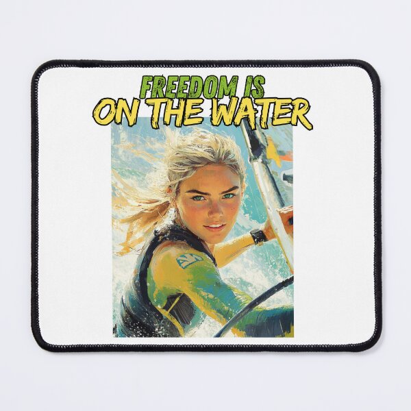 Item preview, FREEDOM IS ON THE WATER – Dynamic Windsurfing Girl Painterly Art designed and sold by Jack Sieg.