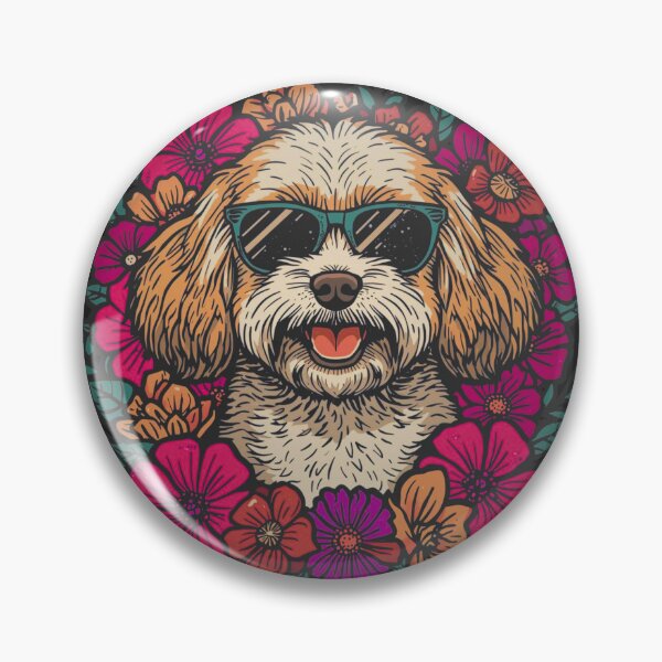 Item preview, Dapper Cavapoo Gentleman – Retro Floral Doodle Art designed and sold by RareEchoMood.