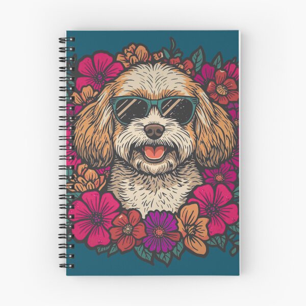 Item preview, Dapper Cavapoo Gentleman – Retro Floral Doodle Art designed and sold by RareEchoMood.